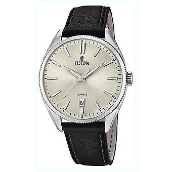Festina Watch for Analog Quartz Men with Cowhide Bracelet F16977/3
