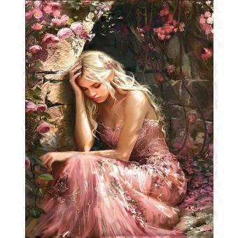 Beautiful Pink Rose Elf Fantasy Painting Puzzle RNB1433