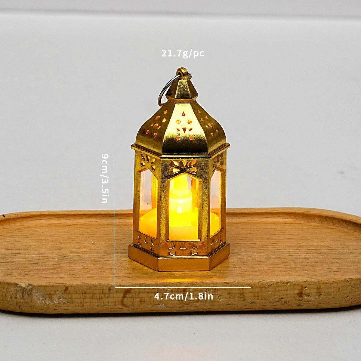 Glass Hexagon Lantern with LED Candle