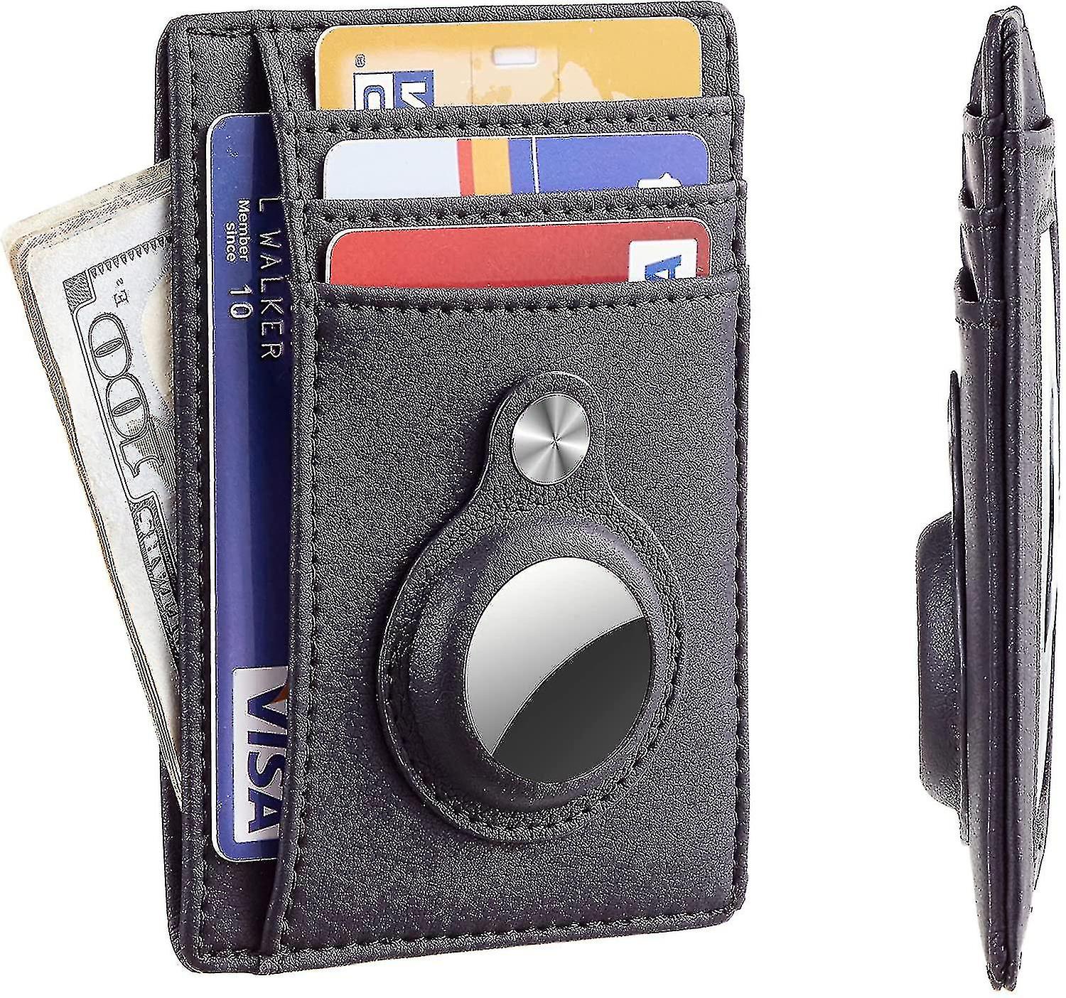 Slim Minimalist Front Pocket Wallet With Built-in Case Holder For Airtag
