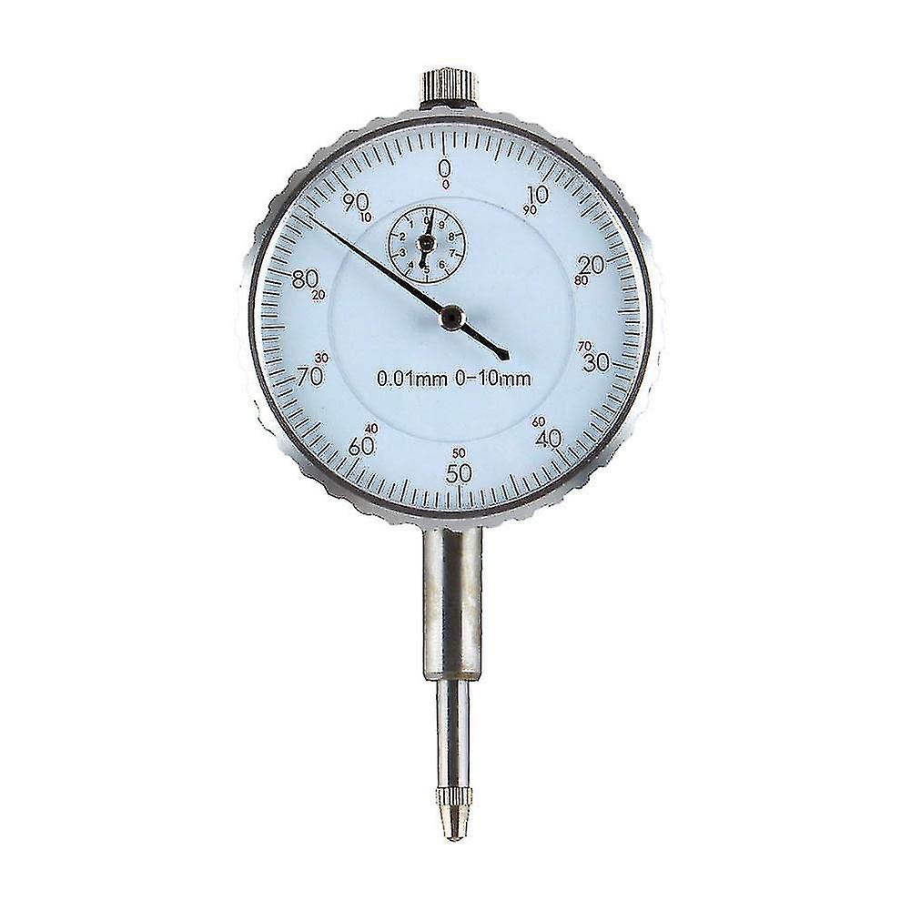 Dial Indicator 0-10mm External Measurement 0.01mm Precision Clock, 1 Pack, White