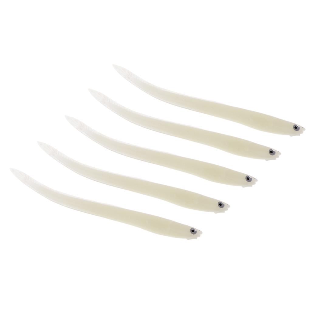 5 Pcs Soft Fishing Bait Lifelike Lure Eel Simulation Bait 3D Eyes Luminous