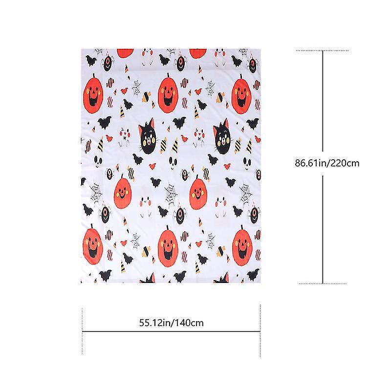 220X140cm White Tablecloths Halloween Style Table Cloth Decorative Printing Tablecloth Party Table O