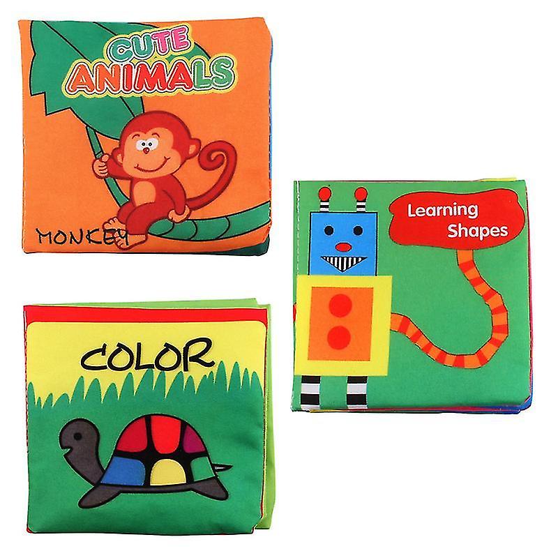 11X10 Cm Assorted Color Toy Playsets 3pcs Toddlers Story Book Preschool Kid Cloth Book Early Educati