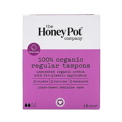 The Honey Pot 有机常规卫生棉条塑料涂抹器无香型，18 支（1 包）