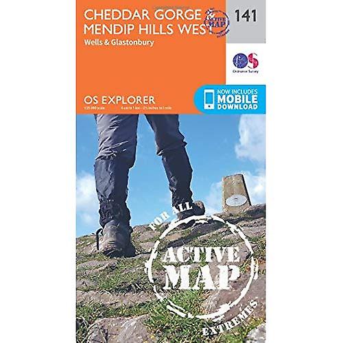 OS Explorer Map Active (141) Cheddar Gorge and Mendip Hills West (OS Explorer Active Map)