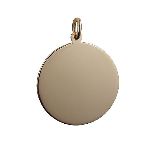 9ct Gold 26mm plain round Disc