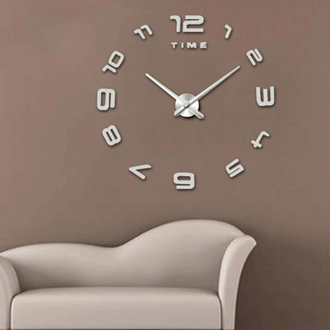 DIY 3D Mirror Wall Sticker Quiet Clock