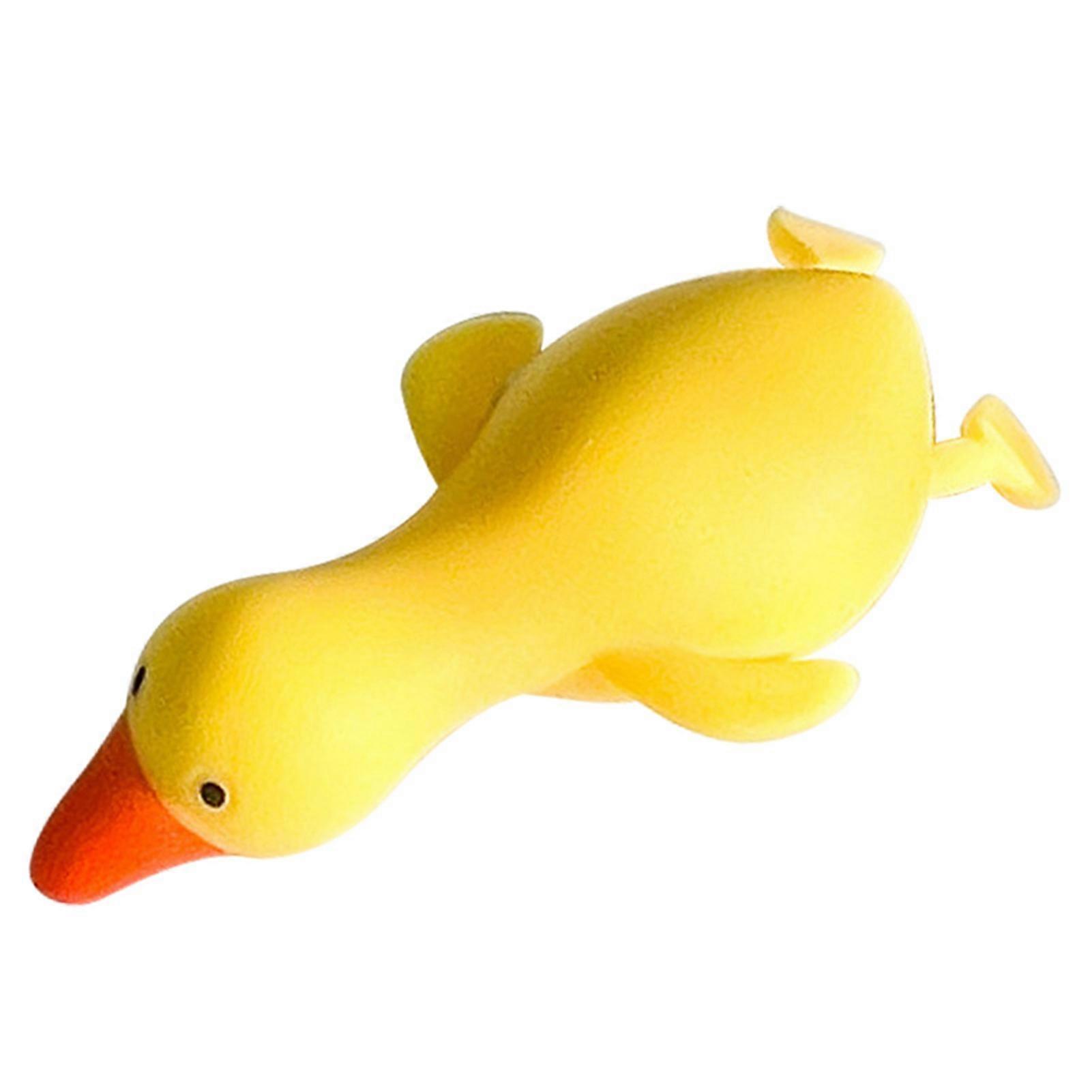 Squeeze Animal Toy Soft Vinyl Rebound Stress Relive Squeezing Pulling Decompression ToyYellow Goose 