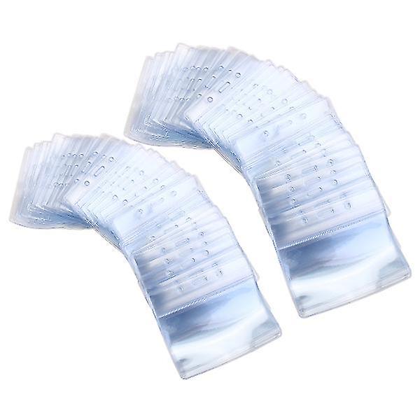 100pcs Waterproof Plastic Horizontal Name Tag Badge Id Holders (clear)