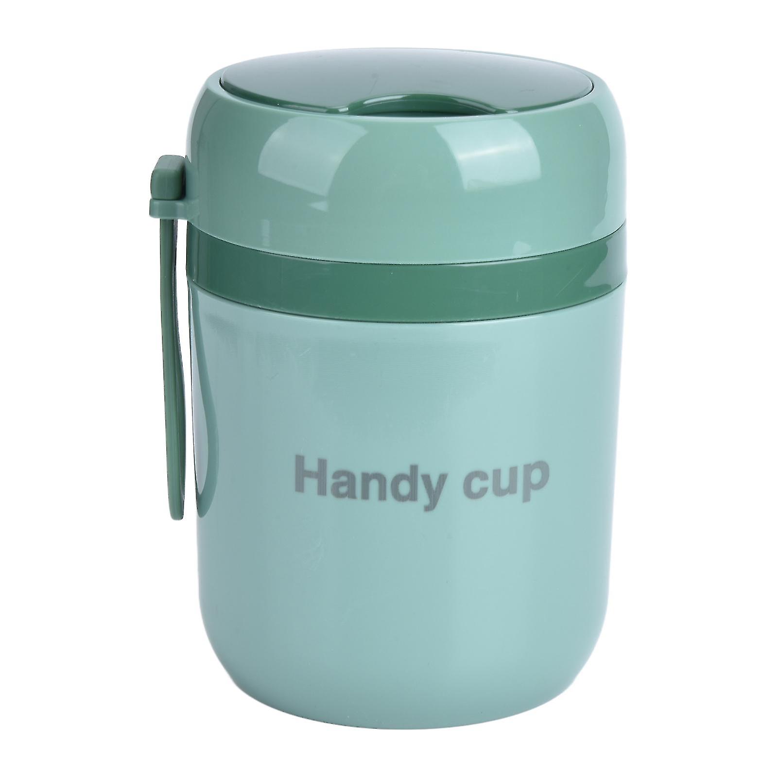 Insulated Soup Containers 450ml Double Anti Scald Heatable Insulated Food Container with Foldable Spoon for Office School Vert Nordique