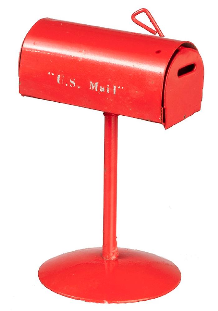 Dolls House Red Metal Mailbox U.s. Mail Post Box Miniature 1:12 Garden Accessory