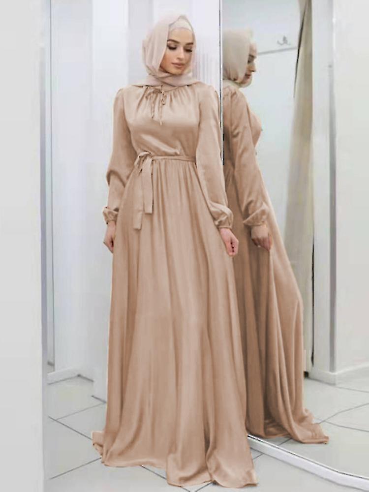 Hijab Satin Dress Ramadan Muslim Fashion Belted Abaya Dubai Turkey Arabic African Maxi Dresses For Women Islam Clothing Robes | Fruugo NO Hijab Satin Dress Ramadan Muslim Fashion Belted Abaya Dubai Turkey Arabic African Maxi Dresses For Women Islam Clothing Robes | Fruugo NO