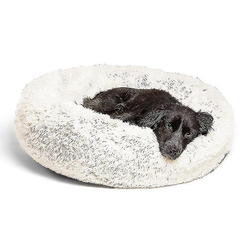 Bird Cage Bird Baths Autumn And Winter Plush Round Pet Nest Warm Pad Small Kennel Size:50cm White