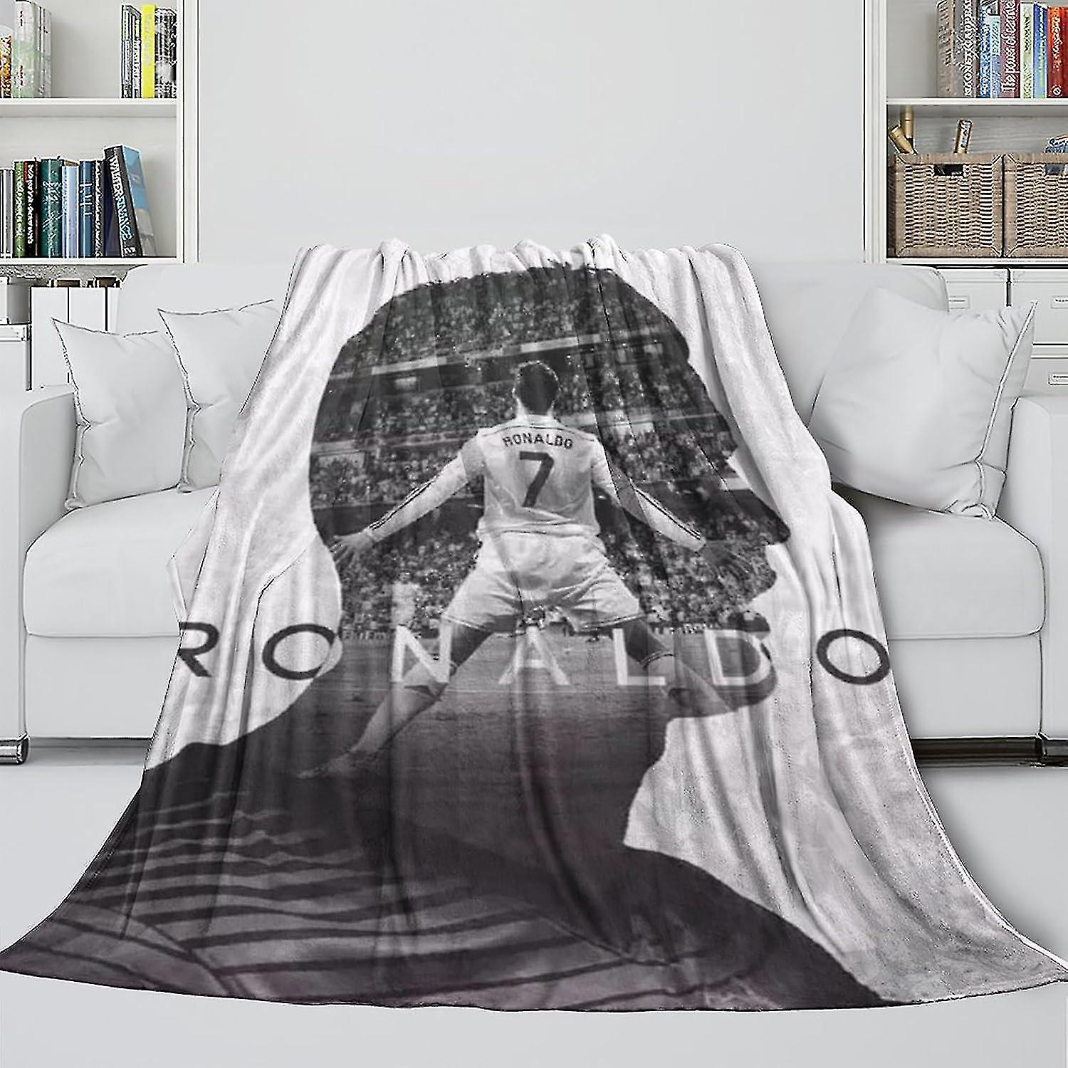 رونالدو أفخم بطانية - كرة القدم للأطفال المراهقين الكبار - بطانية ضبابية لأريكة سرير كرسي مكتب السفر في الهواء الطلق ديكور - عيد ميلاد عيد الميلاد الزفاف قبل