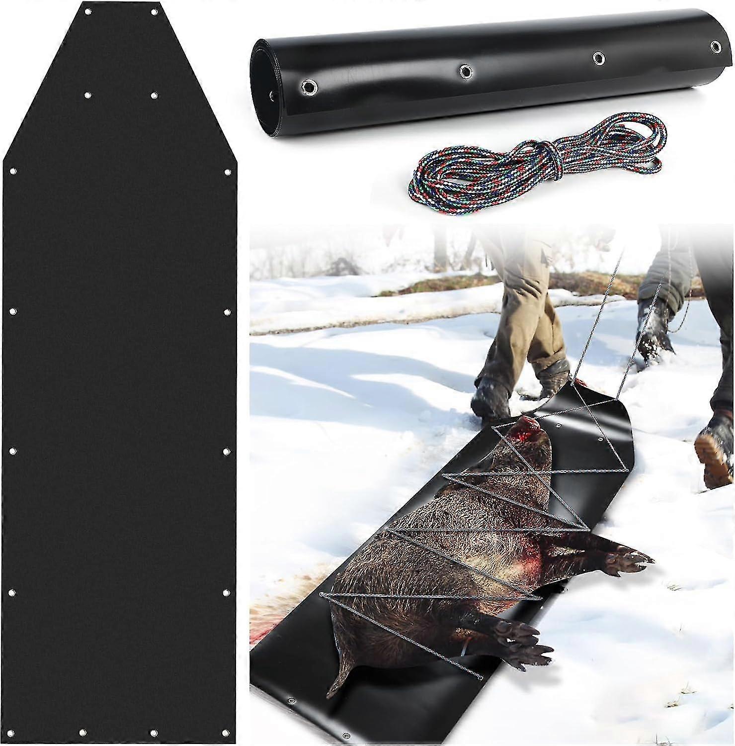 Deer Drag Sled, Portable Ice Fishing Sled With Rope, Multi-purpose Dog Sled Game Hauler Sled For Hun