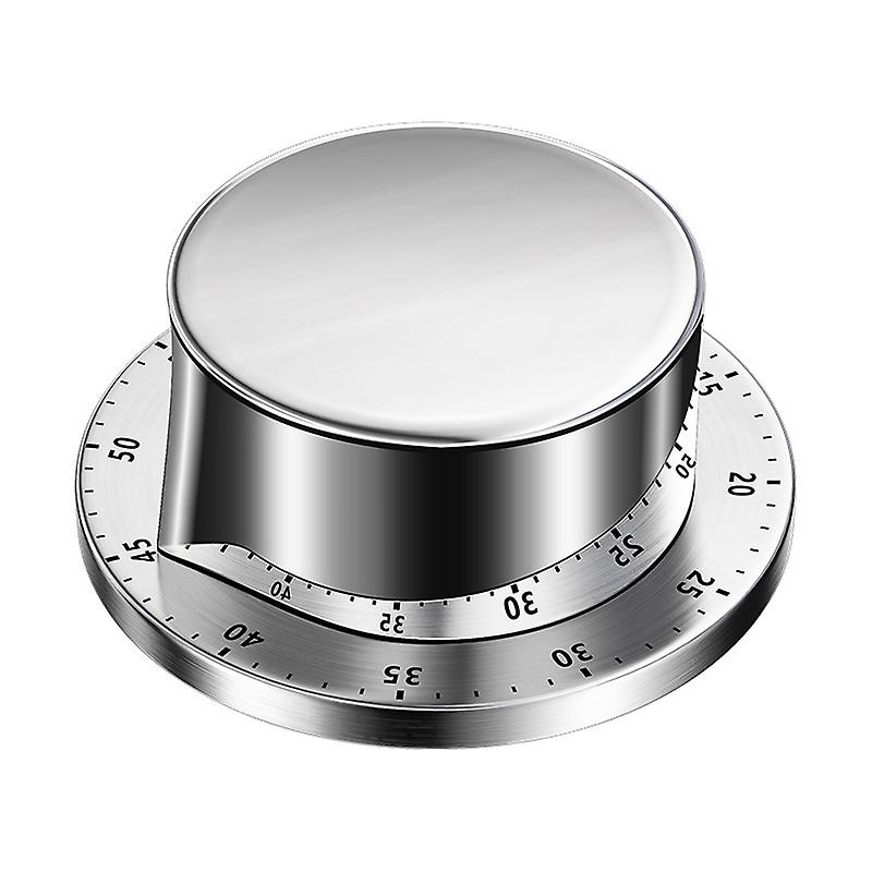 Fonepro 1 Piece Mechanical Kitchen Timer, Adsorbable Magnetic Timer, Reusable Waterproof Stainless Steel Timer, 60 Minute Countdown, Suitable for Kit