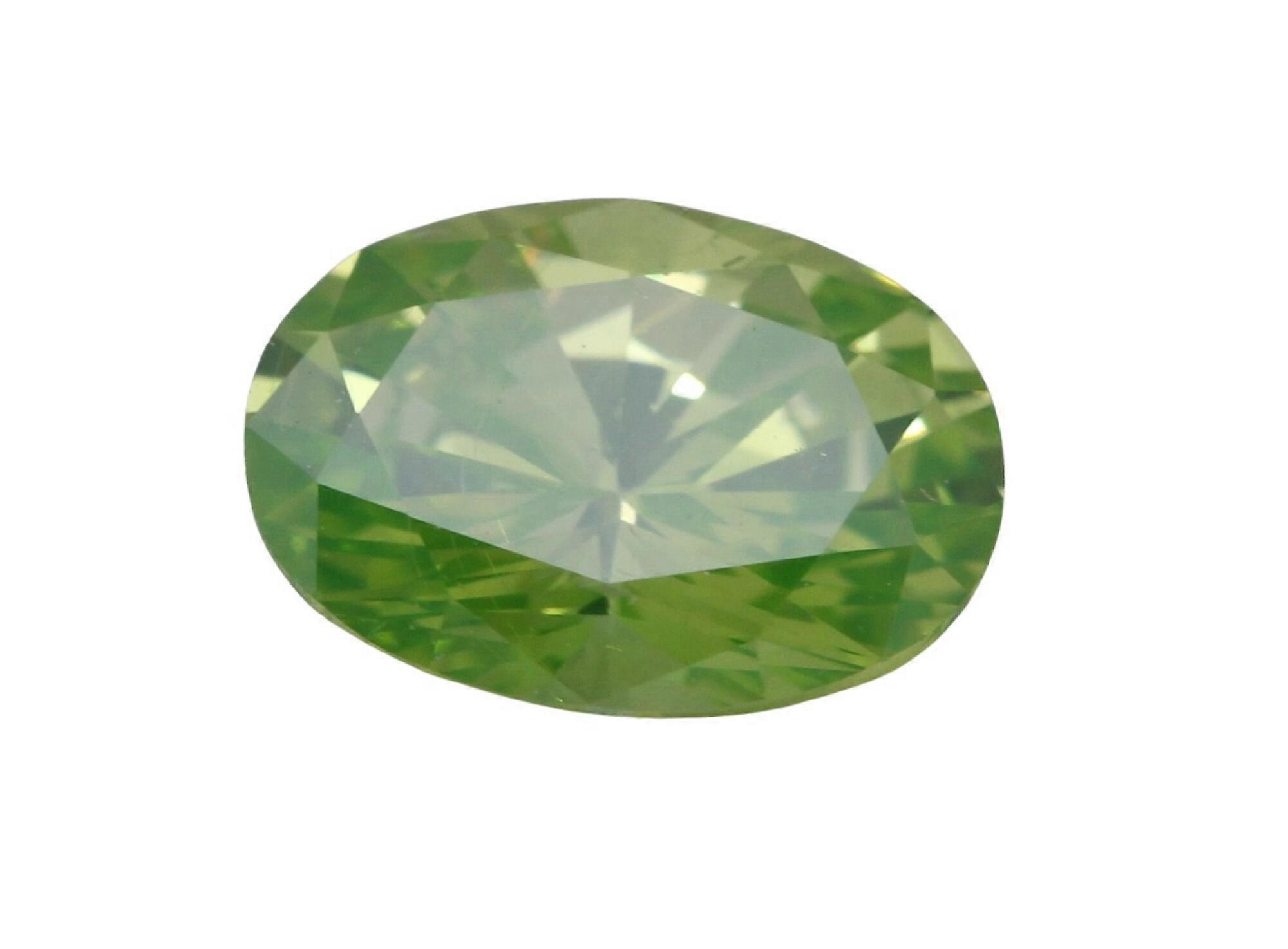 Oval Natural Mined Loose Diamond (1.07 Ct Fancy Intense Green(Irradiated) VS1(Enhanced) Clarity) IGL