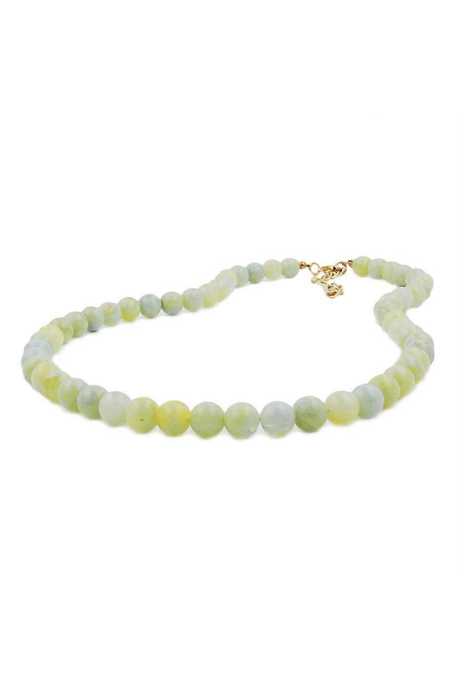 Necklace Beads 8mm Green-white 70cm - Gl01497-70