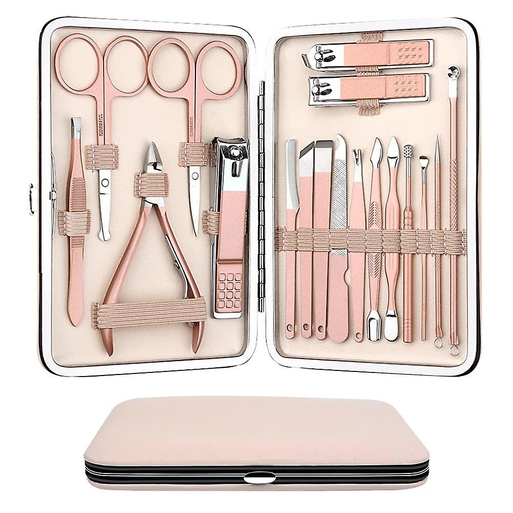 Manicure Tool Set with Case 18 In 1 Professional Personal Nail Care