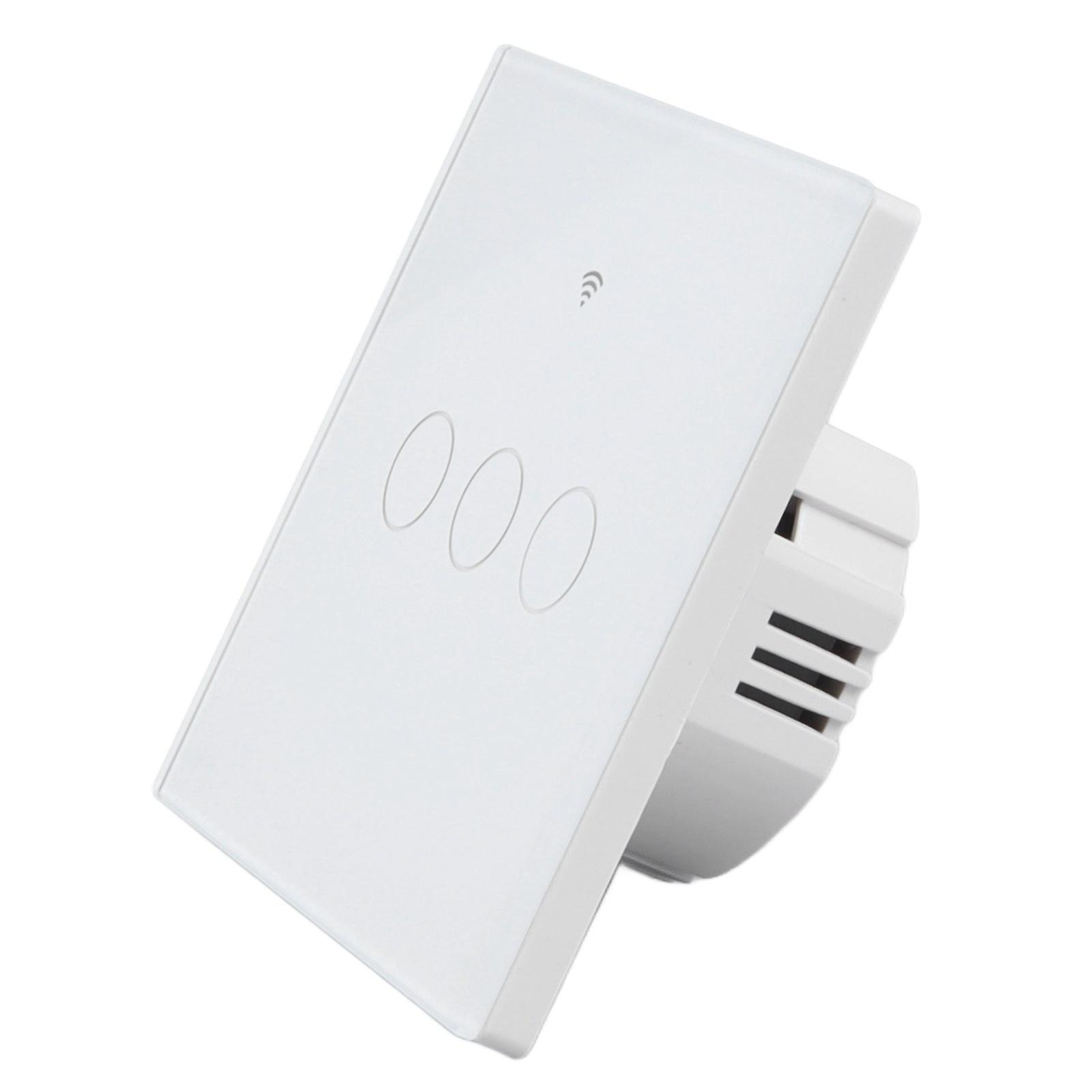 Smart WIFI Switch 3 Gang 86 Type Wall Touch Switch with Reinforced Glass Panel