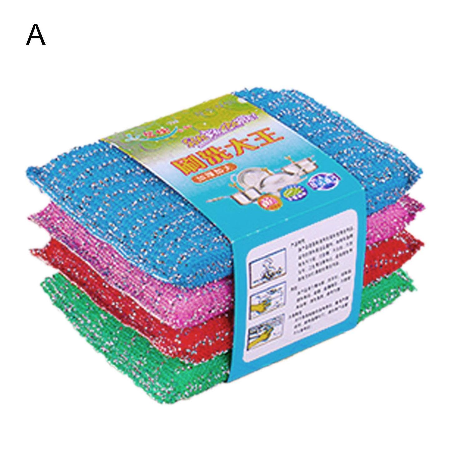 4Pcs/Set Flexible Cleaning Sponge Wide Application Printed Portable Multifunctional Pot Cleaner for