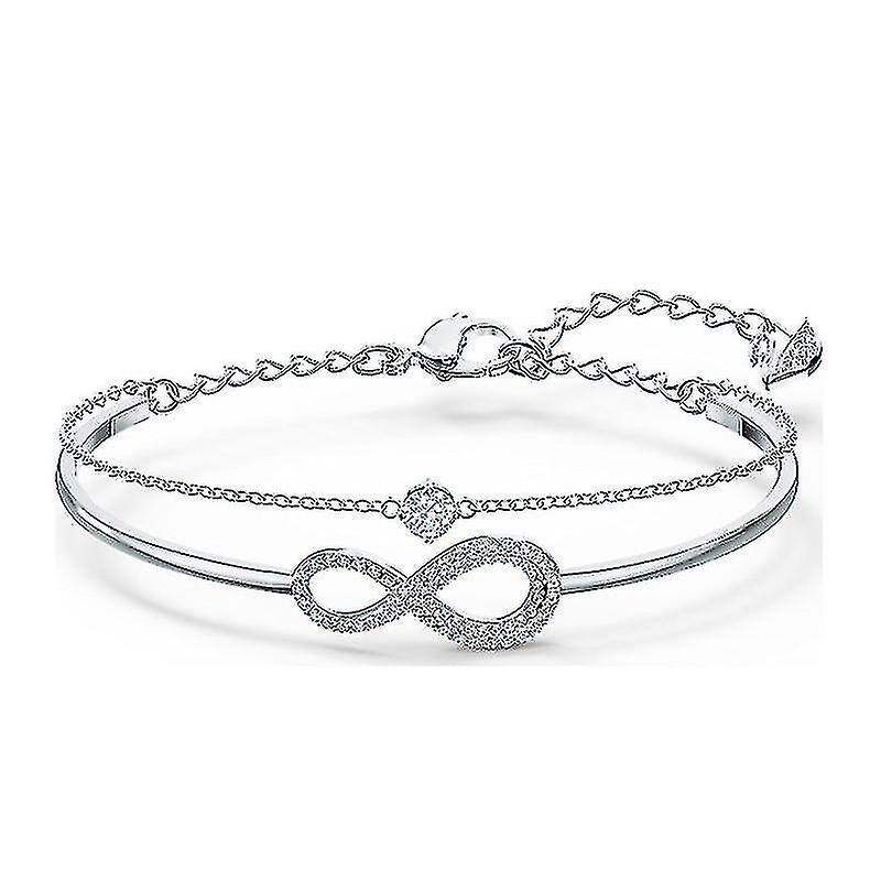 レディースブレスレット、調節可能なインフィニティブレスレット、ママへの友達へのギフトブレスレット、シルバー