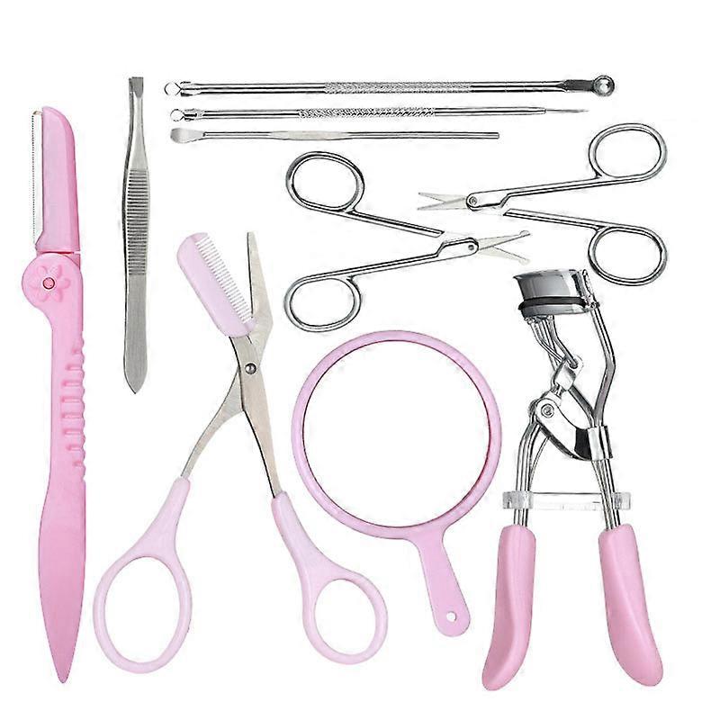 10 In 1 Eyebrow Scissors Grooming Kits Make Up Cosmetic Tool