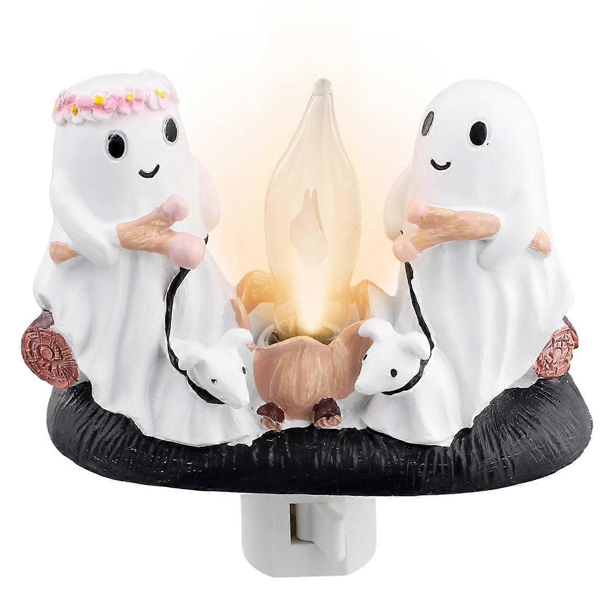 Ghost Campfire Nightlight Ghosts Campfire Flicker Ghost Halloween Plug in Night Light Ghost Pumpkin Light US Plug