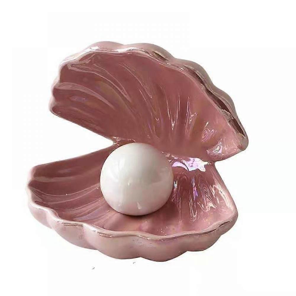 Ceramic Shell Lamp Bedroom Bedside Lamp(pink)