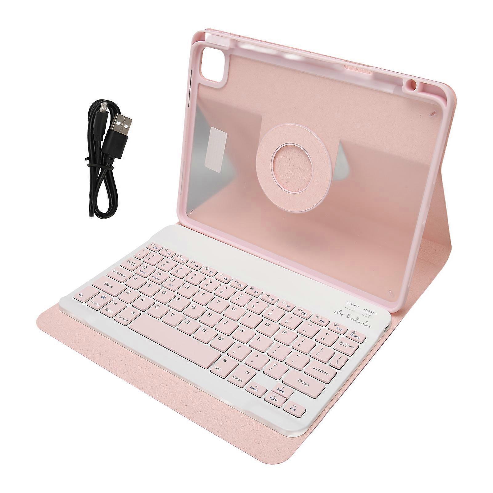 جراب مغناطيسي لجهاز IOS Tablet Pro 11in 2019 2020 2021 2022 حقيبة دوارة شفافة قابلة للفصل مع حامل قلم رصاص لوحة مفاتيح وردي