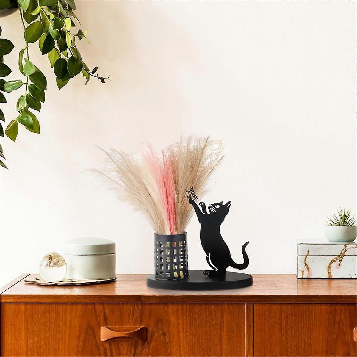 Cat Pencil Holder for Desk Organizer Pen Holder for Bedroom/Office, Metal Cut Home Decor for Table