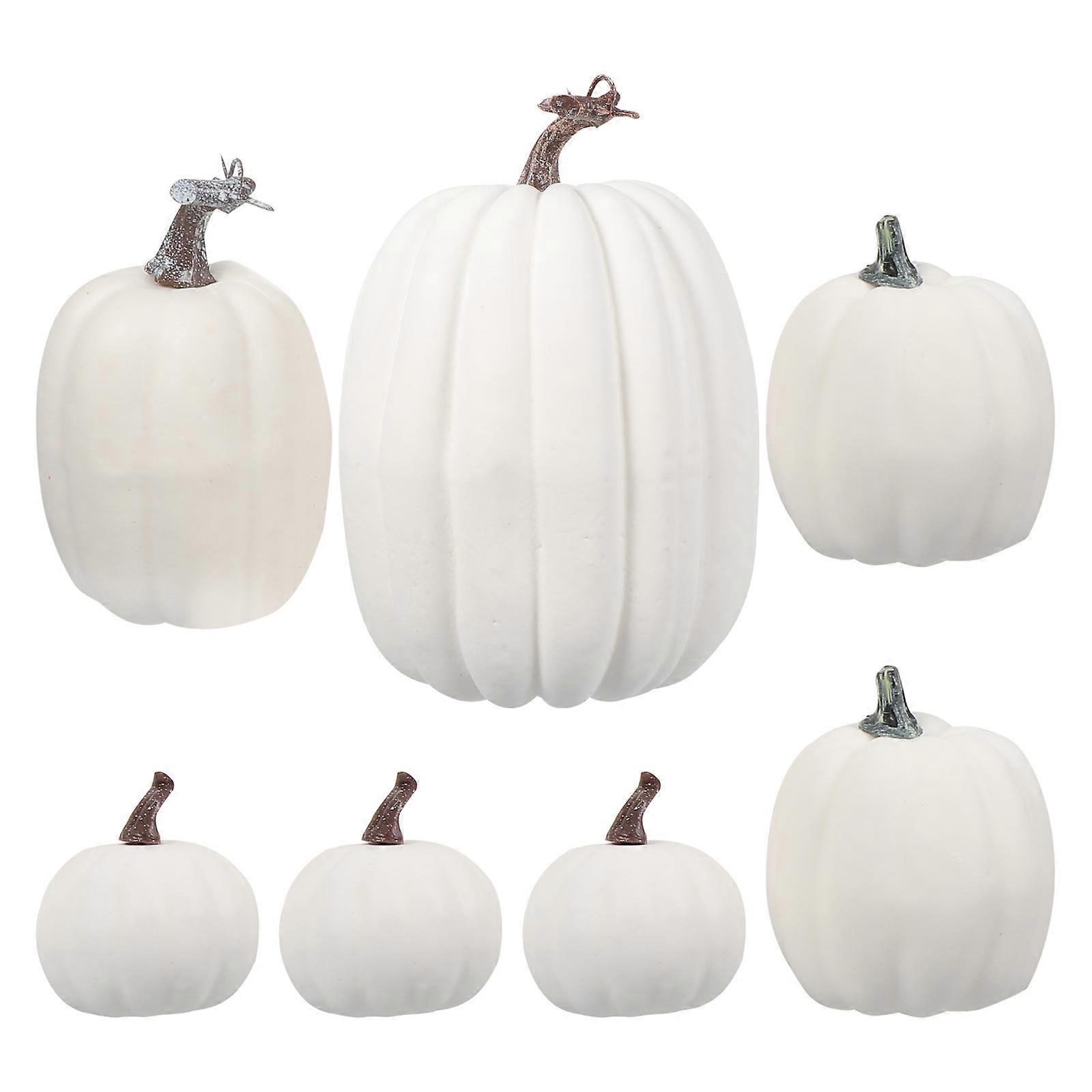 7PCS Halloween Simulated Pumpkin Model Decor Halloween Decorative Pumpkin Props