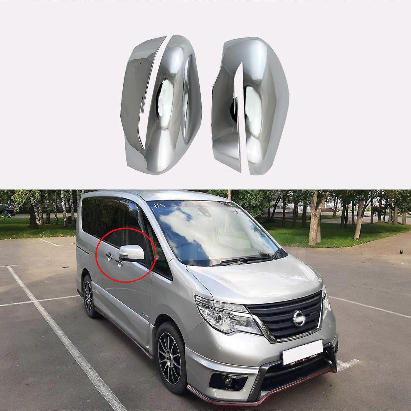 For Nissan Serena 2016-2020 Rearview Mirror Cover Abs Electroplating Decorative Parts Rear View Mirror Cover