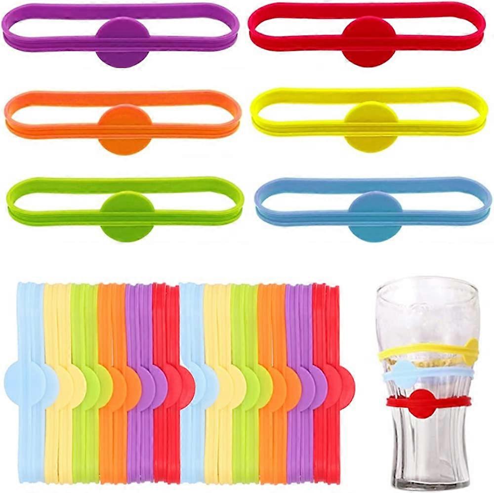 36 stycken silikonpennor för drycker, märkning av glasflaskor