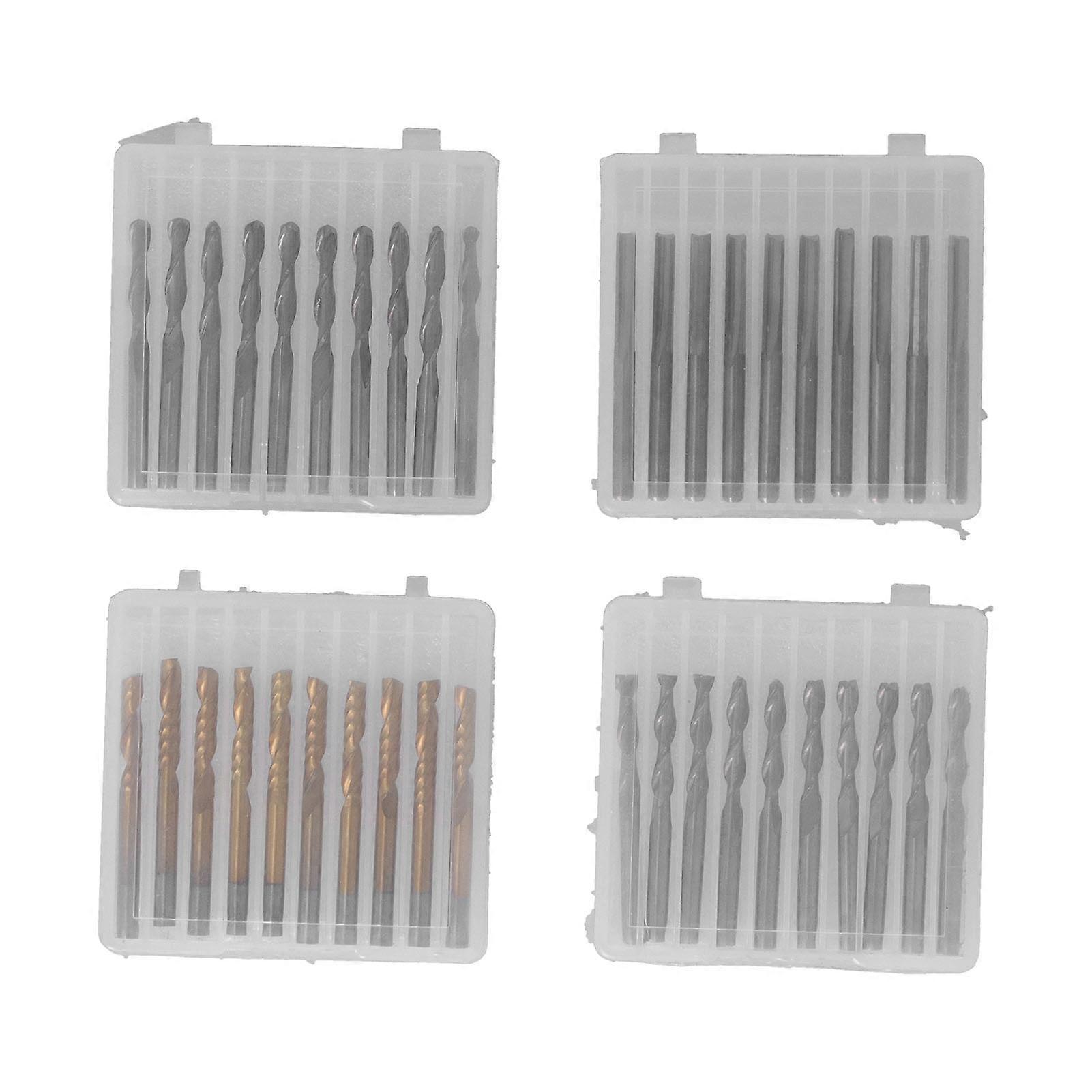 40Pcs/Set Milling Cutter 1/8in Shank Router Bits Woodworking CNC Cutter Milling Carving Bit Set LXD0LX40PCC YEMAA