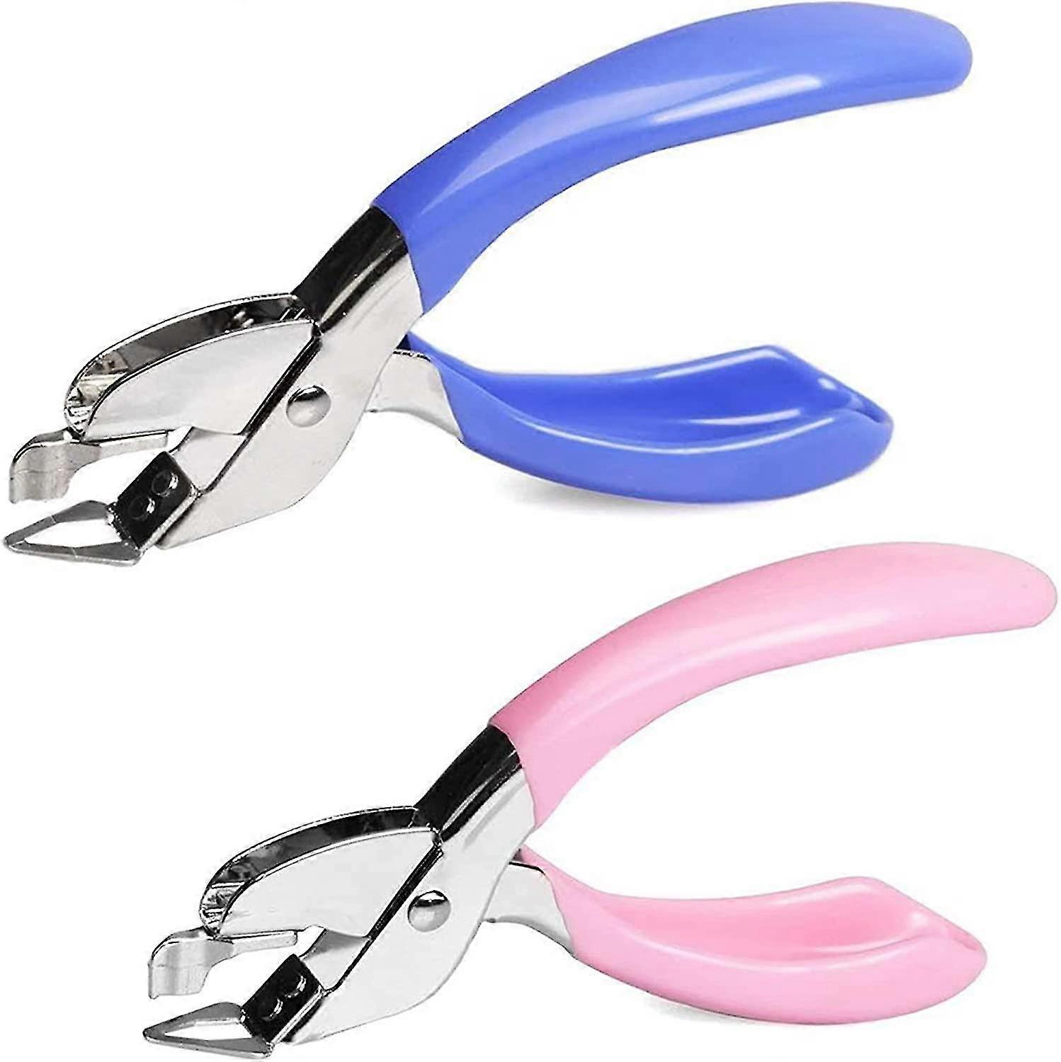 2pcs Staple Remover,with Rubber Grips,effective,quick Staple Remover Tool,blue+pink