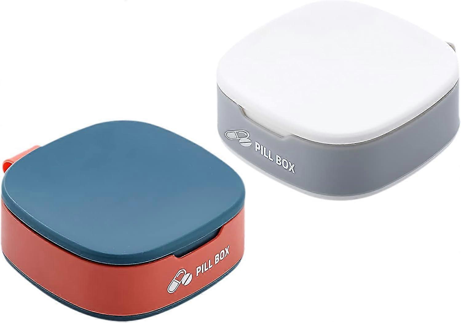Tabletta doboz, gyógyszeres szervező, 2 utazási db tabletta doboz zseb tabletta doboz hordozó gyógyszertároló doboz, nagy kapacitású kis tabletta doboz