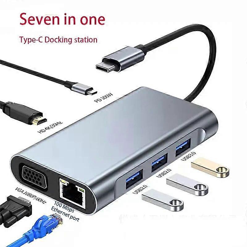 NoteBook Docking Station 7 in 1 Usb Hub Is Applicable To Apple MacbookType C Docking Station