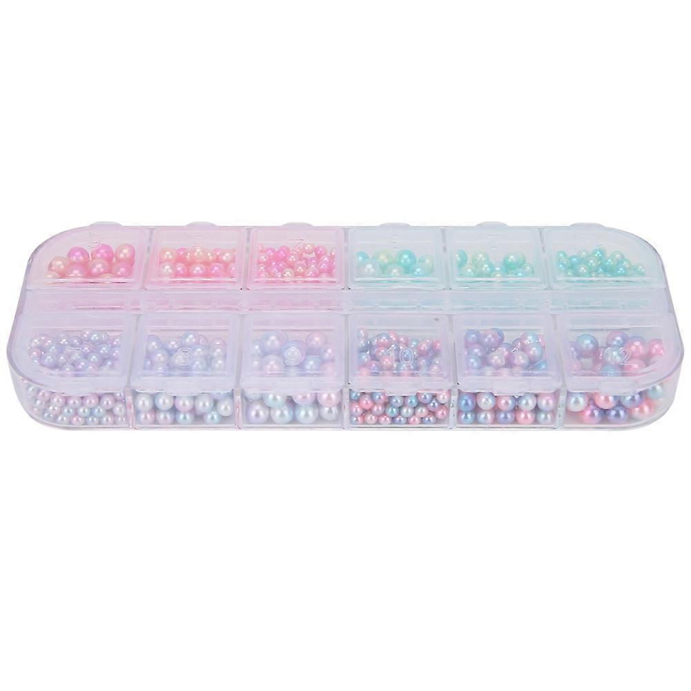 צורה עגולה דמוי חרוזי פנינה ללא חור חרוזי ABS מלאכותיים תכשיטי בגדים אביזרי DIYסוג 1 (650 יחידות )