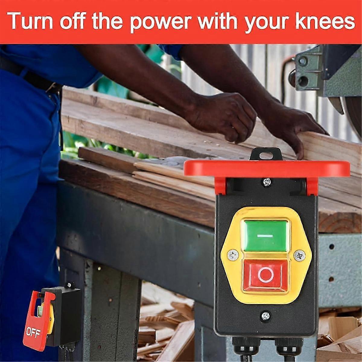 220V Single-Phase On/Off Switch, Safety Switch, Zero Voltage Switch with Socket, Emergency Off Swit