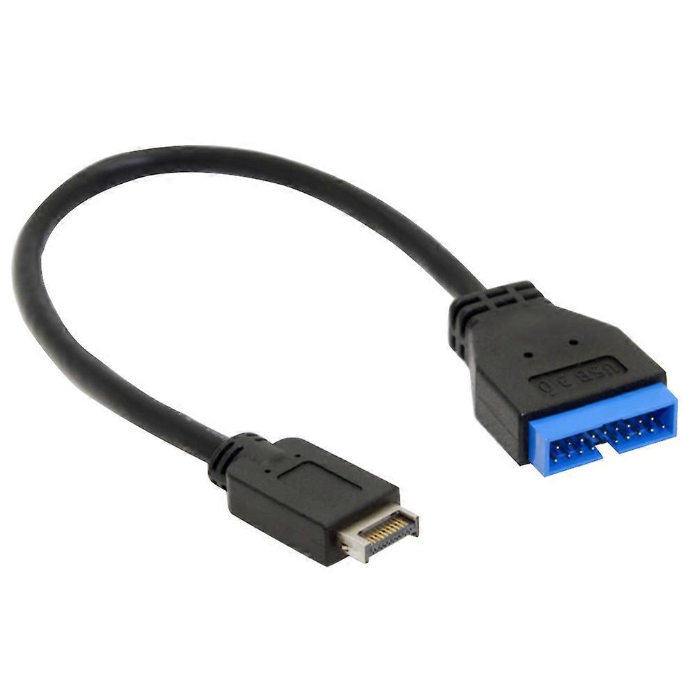 Black Extension 20cm Convert Long Adapter Cable Accessories Durable USB 3.1 Transfer Front Panel Type-E To 20 Pin Connector