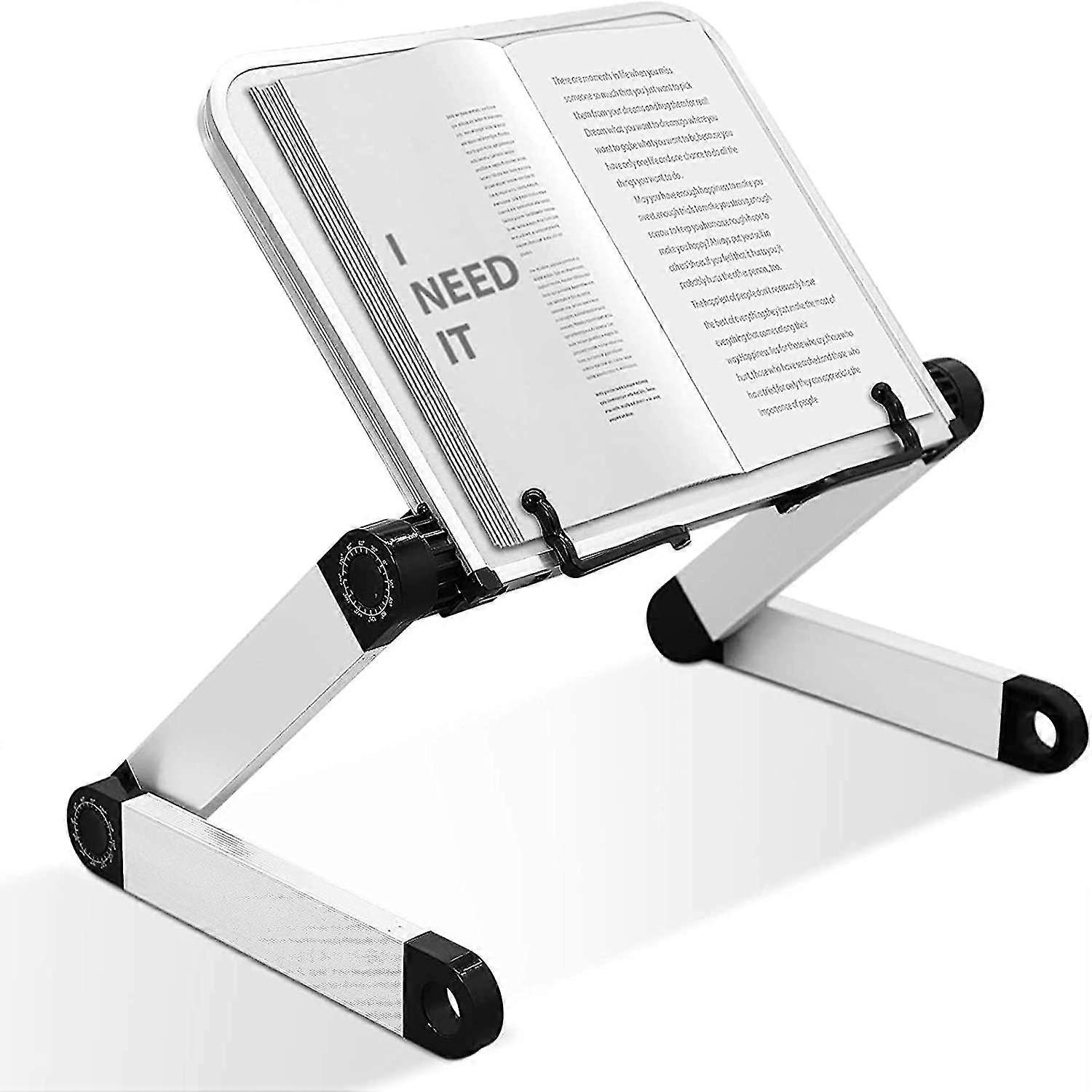 Adjustable Book Stand, Adjustable Height And Angle, Ergonomic Book Stand With Paper Clips For Large School Books, Tablet