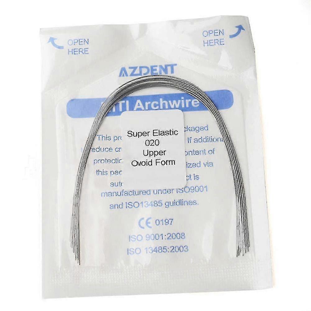 100 Fils Orthodontiques NITI Super Élastiques - Ronds/Ovals/Carrés - Pour Arc Dentaire - Lot De 100