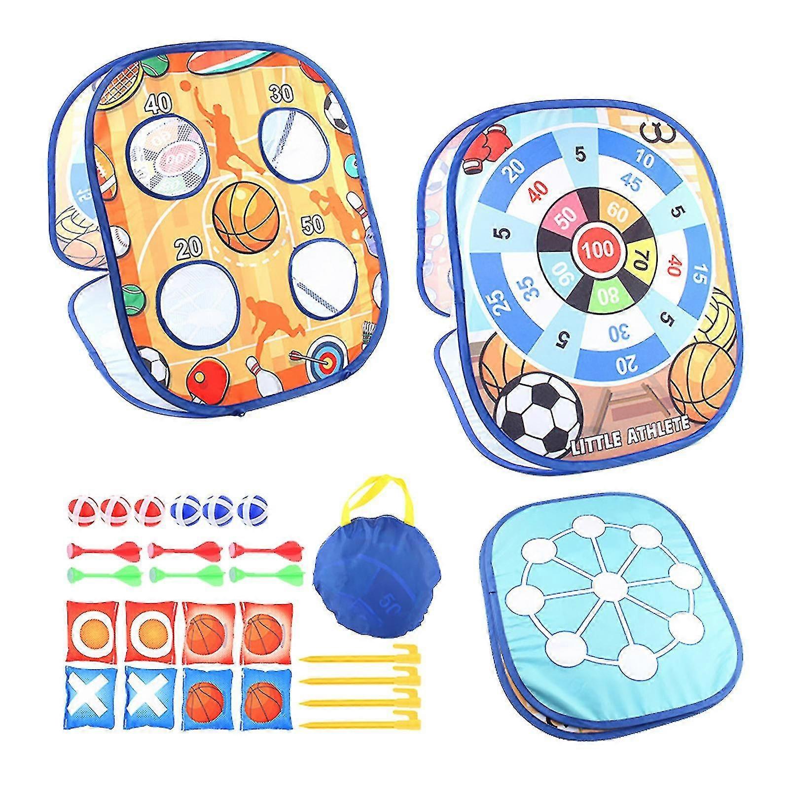 Foldable Kids' Game Board With 8 Colorful Toss Bags Easy To Carry Outd