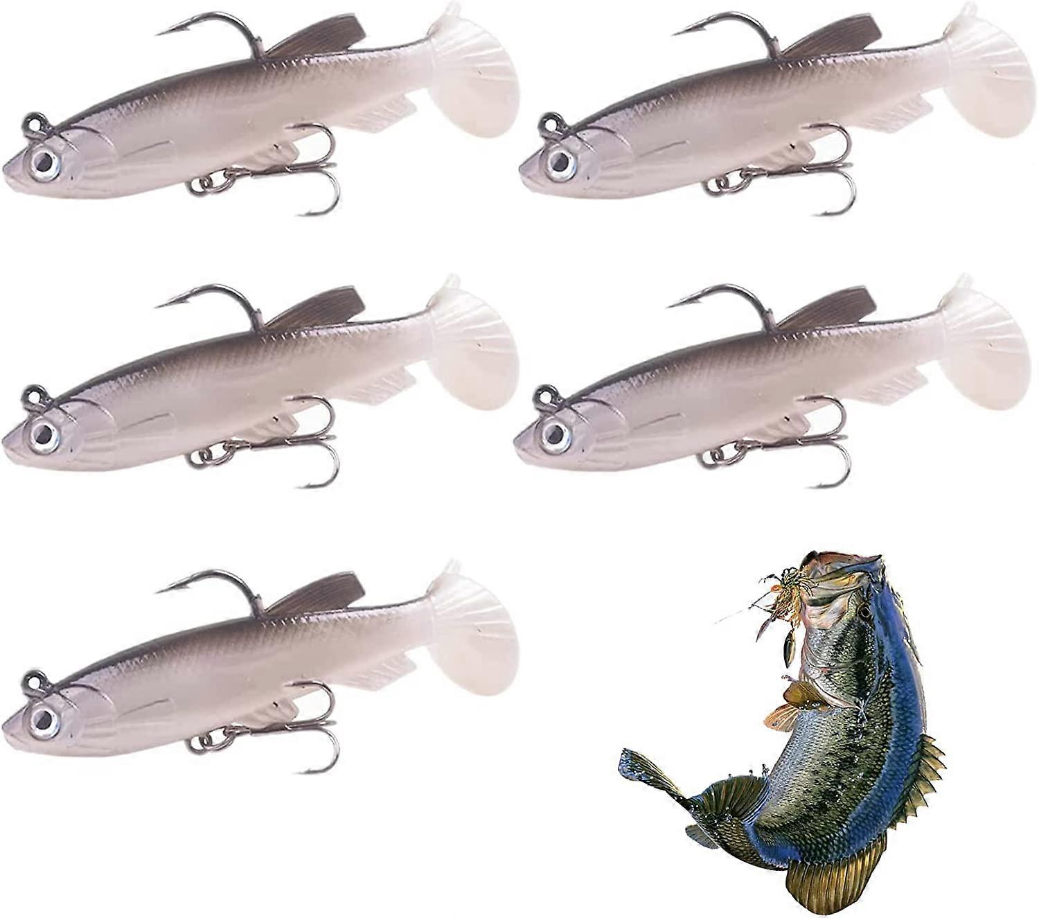 Angelköder Set 3D Augen Soft Angelköder Einzelhakenköder Kunstköder Angelzubehör für Wolfsbarsch Hecht Forelle Barsch