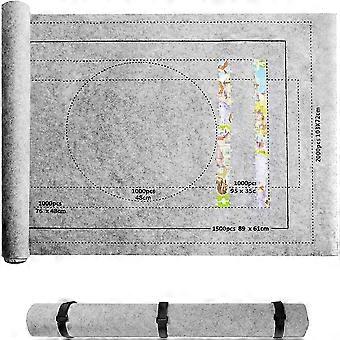 80x118cm Puzzle Mat, Gray Roll Up Felt Blanket For Up To 2000 Puzzle Pieces With Portable Storage Bag Accessory Set
