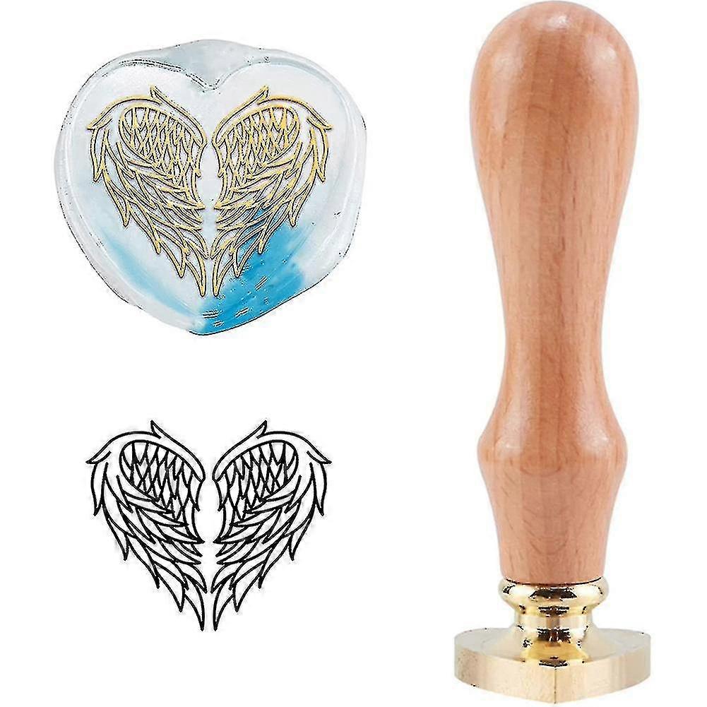 Wax Seal Stamp Angel Wax Heart Shape Removable Brass Head Sealing Stamp For Wedding Invitations Val