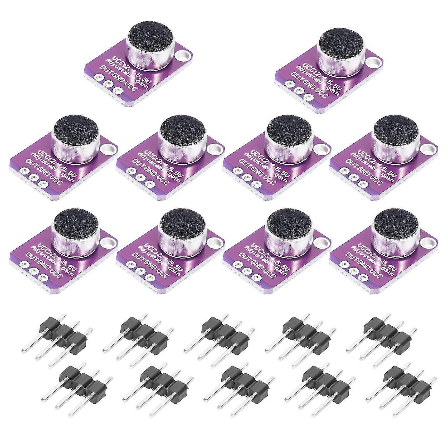 10 Pcs Elektret-Mikrofon Verstärker Einstellbare Max4466 Modul Mikrofon Vorverstärker Lila Breakout Board Für