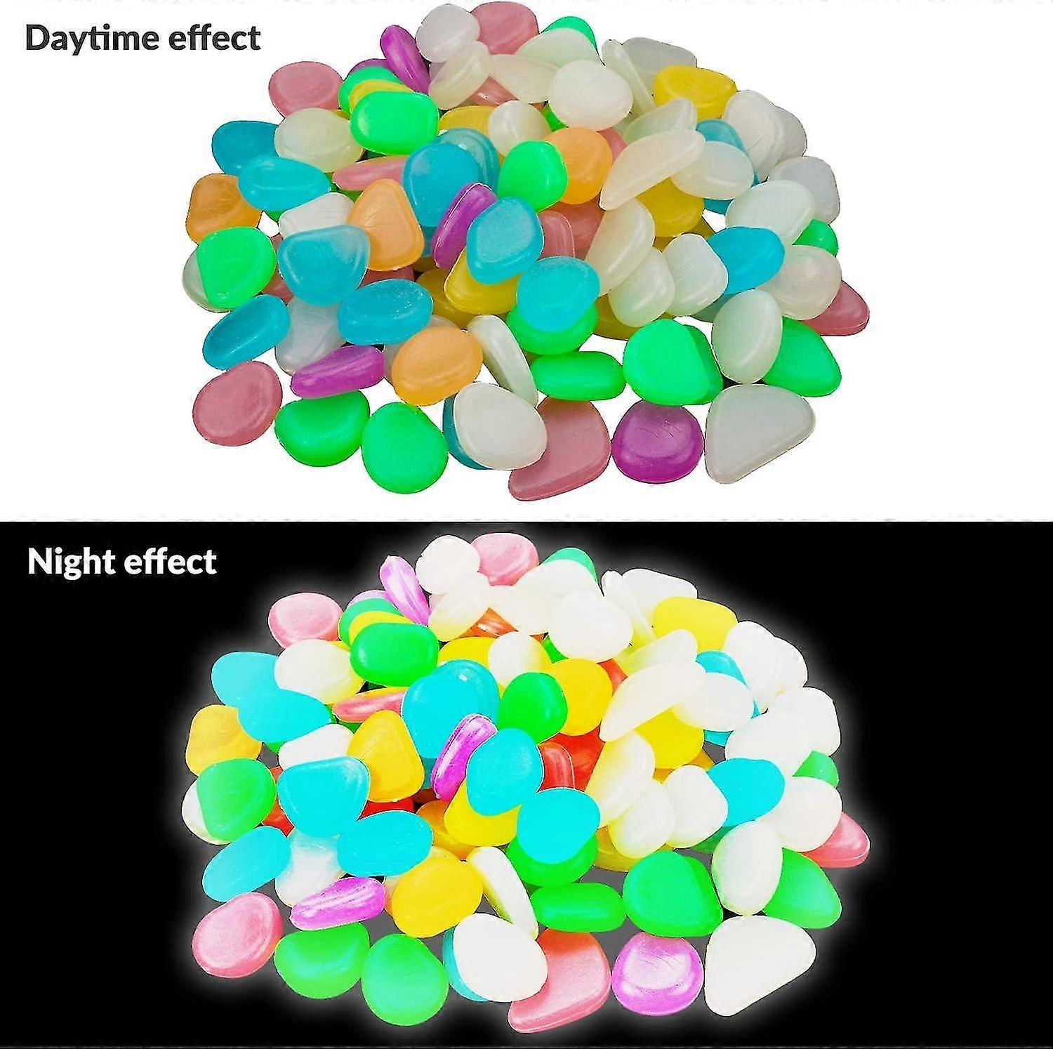 100 Pcs Glowing Pebbles Stones,colorful